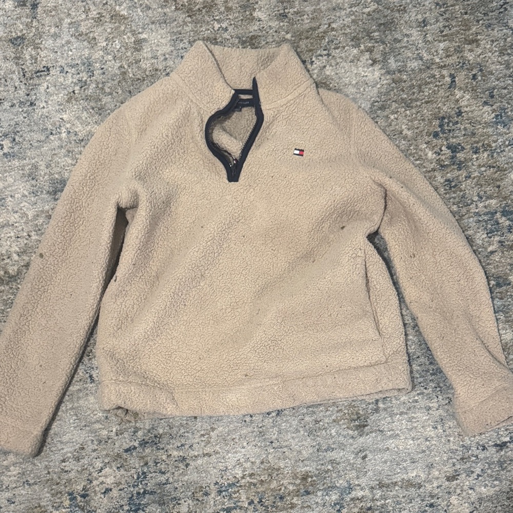 Tommy Hilfiger Women's Beige Fleece Pullover